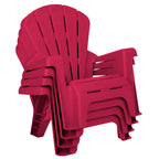 Garden Chairs - Red 4 Pack